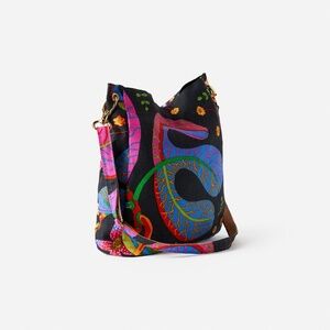 NWT SVENSKT TENN Josef Frank Fabric Textile Linen Shoulder Crossbody Bag 12"x13"